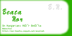 beata mor business card